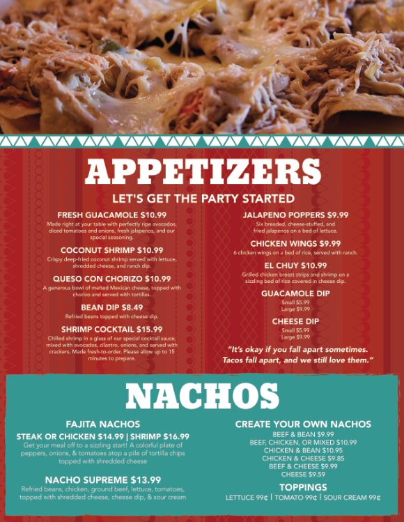 MMBG Sizzling Fajita Menu - Monterrey Mexican Bar & Grill